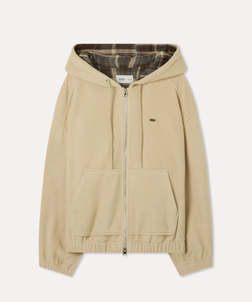 MIXXO MIXXO Hoodie Check Color Fleece Zip-Up (C, S)