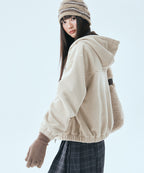MIXXO MIXXO Hoodie Check Color Fleece Zip-Up (C, S)