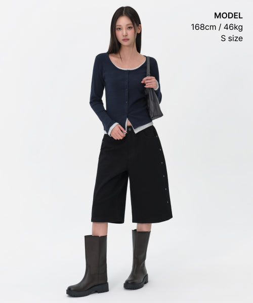 MUSINSA STANDARD WOMAN MUSINSA STANDARD WOMAN Cardigan Slim Fit [Navy]