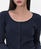 MUSINSA STANDARD WOMAN MUSINSA STANDARD WOMAN Cardigan Slim Fit [Navy]