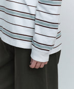 MUSINSA STANDARD WOMAN MUSINSA STANDARD WOMAN Women's Relaxed Multi-Stripe Rugby Shirt (White)