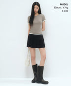 MUSINSA STANDARD WOMAN MUSINSA STANDARD WOMAN Women's Layered Hem Slim T-Shirt Dusty Beige