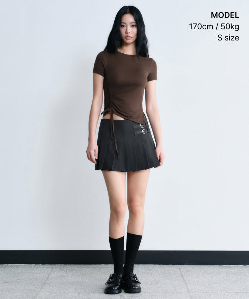 MUSINSA STANDARD WOMAN MUSINSA STANDARD WOMAN T-Shirt Side Ruched (Size)