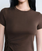 MUSINSA STANDARD WOMAN MUSINSA STANDARD WOMAN T-Shirt Side Ruched (Size)
