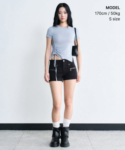 MUSINSA STANDARD WOMAN MUSINSA STANDARD WOMAN T-Shirt Side Ruched