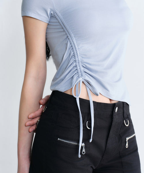 MUSINSA STANDARD WOMAN MUSINSA STANDARD WOMAN T-Shirt Side Ruched