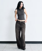 MUSINSA STANDARD WOMAN MUSINSA STANDARD WOMAN Drape Hooded Sleeveless Top (Dark Gray)