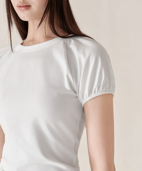 MUSINSA STANDARD WOMAN MUSINSA STANDARD WOMAN Women's Volume Sleeve Slim T-Shirt (White)