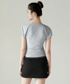 MUSINSA STANDARD WOMAN MUSINSA STANDARD WOMAN Women's Volume Sleeve Slim T-Shirt [Medium Gray]