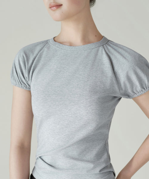 MUSINSA STANDARD WOMAN MUSINSA STANDARD WOMAN Women's Volume Sleeve Slim T-Shirt [Medium Gray]
