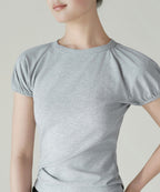 MUSINSA STANDARD WOMAN MUSINSA STANDARD WOMAN Women's Volume Sleeve Slim T-Shirt [Medium Gray]