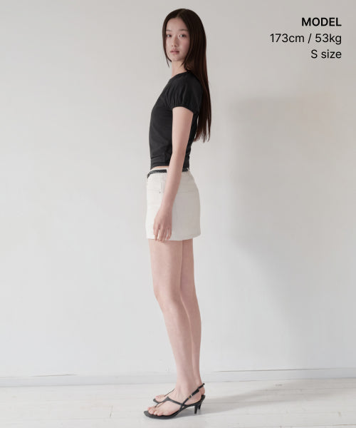 MUSINSA STANDARD WOMAN MUSINSA STANDARD WOMAN Women's Volume Sleeve Slim T-Shirt [Black]