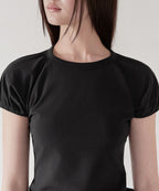 MUSINSA STANDARD WOMAN MUSINSA STANDARD WOMAN Women's Volume Sleeve Slim T-Shirt [Black]