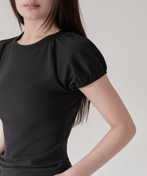 MUSINSA STANDARD WOMAN MUSINSA STANDARD WOMAN Women's Volume Sleeve Slim T-Shirt [Black]