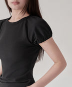 MUSINSA STANDARD WOMAN MUSINSA STANDARD WOMAN Women's Volume Sleeve Slim T-Shirt [Black]