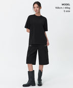MUSINSA STANDARD WOMAN MUSINSA STANDARD WOMAN Oversized Crew Neck T-Shirt Black