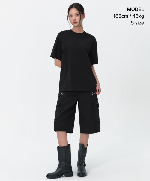 MUSINSA STANDARD WOMAN MUSINSA STANDARD WOMAN Oversized Crew Neck T-Shirt Black