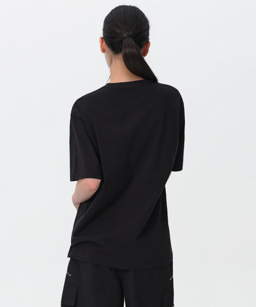 MUSINSA STANDARD WOMAN MUSINSA STANDARD WOMAN Oversized Crew Neck T-Shirt Black