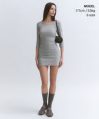 MUSINSA STANDARD WOMAN MUSINSA STANDARD WOMAN Jersey Mini Dress Medium Gray