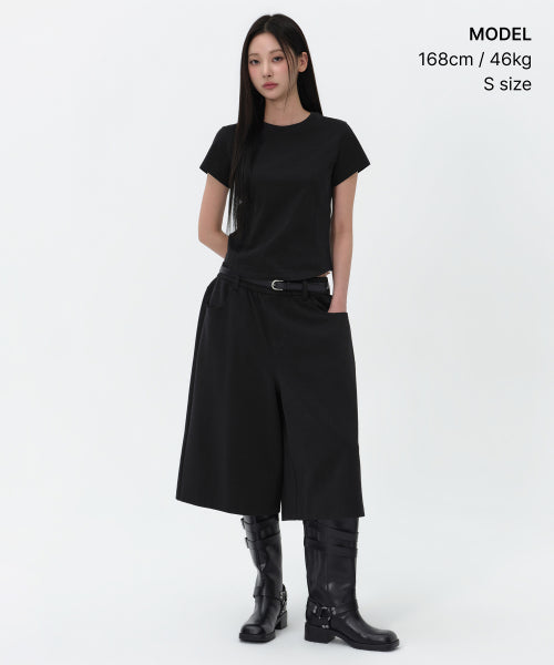 MUSINSA STANDARD WOMAN MUSINSA STANDARD WOMAN Sweatshirt Bermuda Sweatpants [Black]