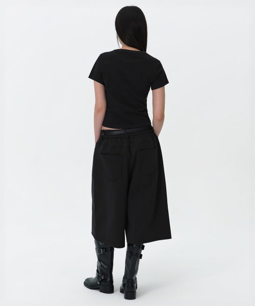 MUSINSA STANDARD WOMAN MUSINSA STANDARD WOMAN Sweatshirt Bermuda Sweatpants [Black]