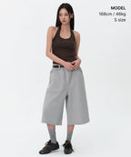 MUSINSA STANDARD WOMAN MUSINSA STANDARD WOMAN Women's Sweatshirt Bermuda Sweatpants [Medium Gray]