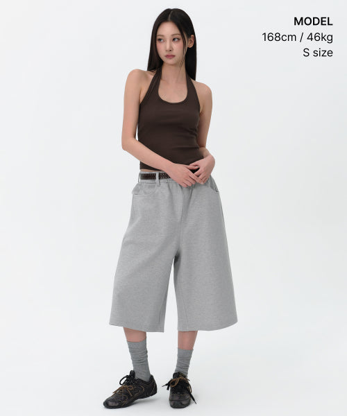 MUSINSA STANDARD WOMAN MUSINSA STANDARD WOMAN Women's Sweatshirt Bermuda Sweatpants [Medium Gray]