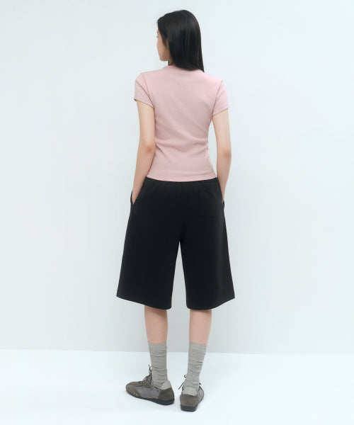 MUSINSA STANDARD WOMAN Bermuda Sweatpants for Women - Black