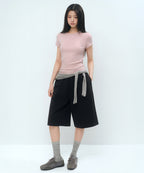 MUSINSA STANDARD WOMAN Bermuda Sweatpants for Women - Black
