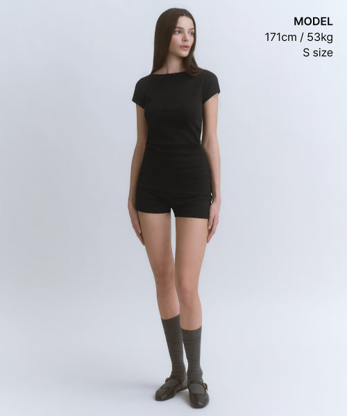 MUSINSA STANDARD WOMAN MUSINSA STANDARD WOMAN T-Shirt Slim Boat Neck