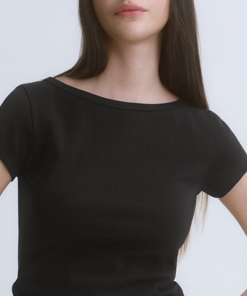 MUSINSA STANDARD WOMAN MUSINSA STANDARD WOMAN T-Shirt Slim Boat Neck