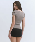 MUSINSA STANDARD WOMAN MUSINSA STANDARD WOMAN T-Shirt Slim Boat Neck