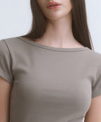 MUSINSA STANDARD WOMAN MUSINSA STANDARD WOMAN T-Shirt Slim Boat Neck