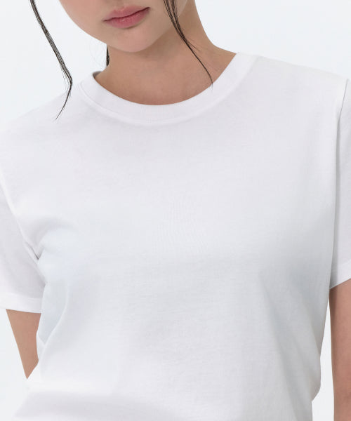 MUSINSA STANDARD WOMAN MUSINSA STANDARD WOMAN Women's Plain Crew Neck T-Shirt (White)