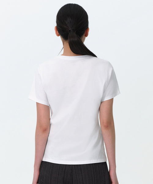 MUSINSA STANDARD WOMAN MUSINSA STANDARD WOMAN Women's Plain Crew Neck T-Shirt (White)