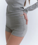 MUSINSA STANDARD WOMAN MUSINSA STANDARD WOMAN Women's Turn-Down Micro Jersey Shorts (Medium Gray)