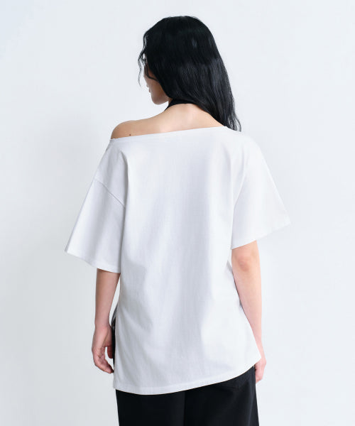 MUSINSA STANDARD WOMAN MUSINSA STANDARD WOMAN T-Shirt Relaxed Off-Shoulder (White)