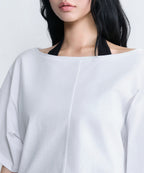MUSINSA STANDARD WOMAN MUSINSA STANDARD WOMAN T-Shirt Relaxed Off-Shoulder (White)