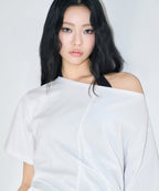 MUSINSA STANDARD WOMAN MUSINSA STANDARD WOMAN T-Shirt Relaxed Off-Shoulder (White)