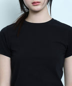 MUSINSA STANDARD WOMAN MUSINSA STANDARD WOMAN T-Shirt Slim Crew Neck Black
