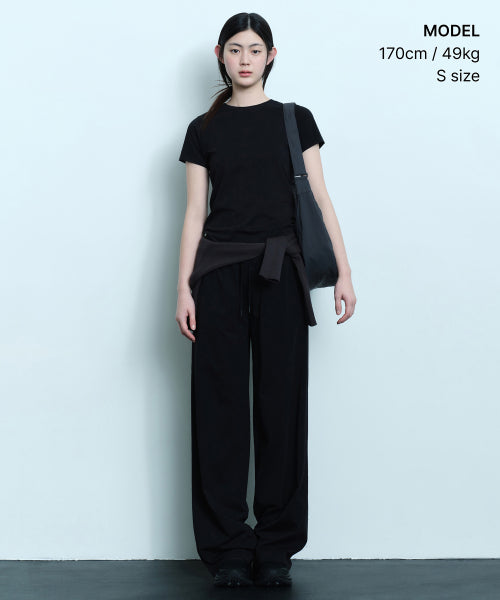 MUSINSA STANDARD WOMAN MUSINSA STANDARD WOMAN T-Shirt Slim Crew Neck Black