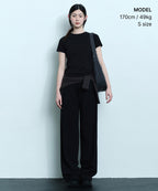 MUSINSA STANDARD WOMAN MUSINSA STANDARD WOMAN T-Shirt Slim Crew Neck Black