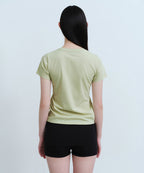 MUSINSA STANDARD WOMAN MUSINSA STANDARD WOMAN T-Shirt Slim Crew Neck Sage