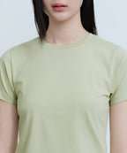 MUSINSA STANDARD WOMAN MUSINSA STANDARD WOMAN T-Shirt Slim Crew Neck Sage