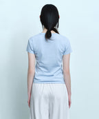 MUSINSA STANDARD WOMAN MUSINSA STANDARD WOMAN T-Shirt Slim Crew Neck Cloudy Blue