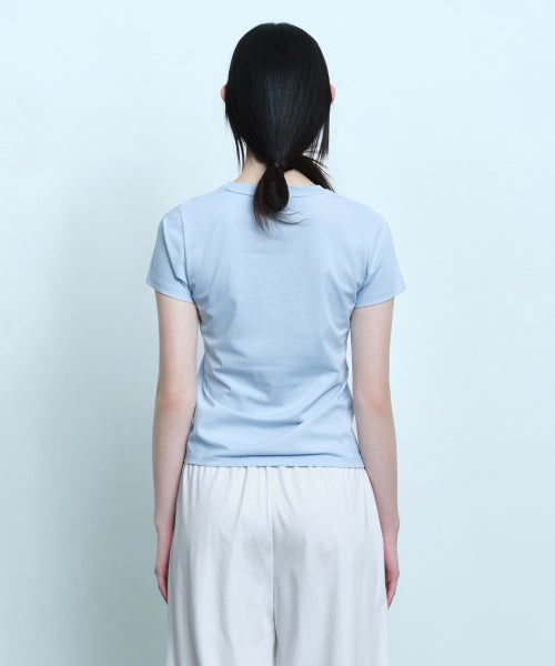 MUSINSA STANDARD WOMAN MUSINSA STANDARD WOMAN T-Shirt Slim Crew Neck Cloudy Blue