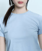 MUSINSA STANDARD WOMAN MUSINSA STANDARD WOMAN T-Shirt Slim Crew Neck Cloudy Blue