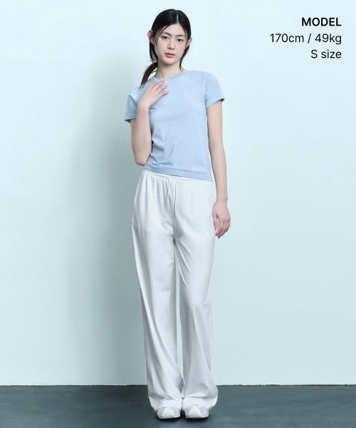 MUSINSA STANDARD WOMAN MUSINSA STANDARD WOMAN T-Shirt Slim Crew Neck Cloudy Blue