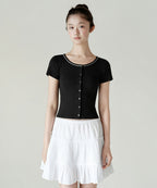 MUSINSA STANDARD WOMAN MUSINSA STANDARD WOMAN Cardigan Short Sleeve Black