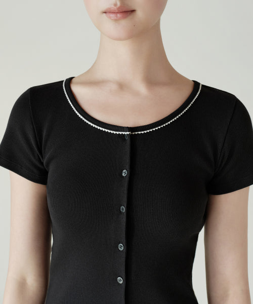 MUSINSA STANDARD WOMAN MUSINSA STANDARD WOMAN Cardigan Short Sleeve Black